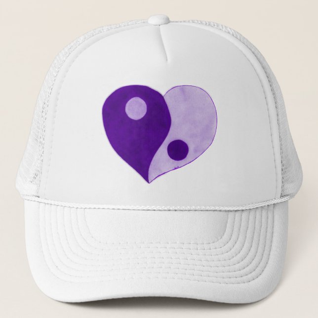 Yin Yang Heart (Lila/Lilac) Truckerkeps (Framsida)
