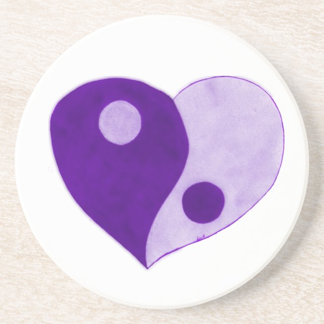 Yin Yang Heart (Lila/Lilac) Underlägg (Framsidan)