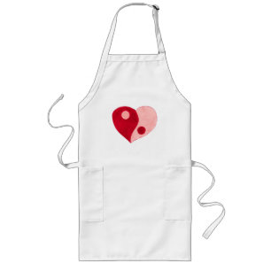 Yin Yang Heart (Red/Rosa) Långt Förkläde