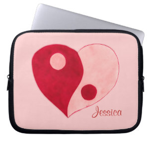 Yin Yang Heart (Red/Rosa) Laptop Sleeve