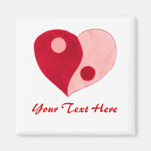 Yin Yang Heart (Red/Rosa) Magnet