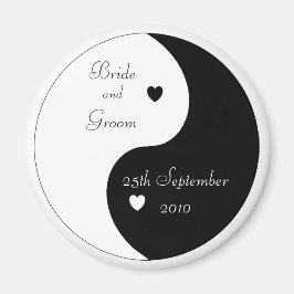 Yin Yang Heart Spara datumet Bröllop Magnet