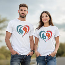 Yin Yang Heart-symbol - Unik konstnärlig design