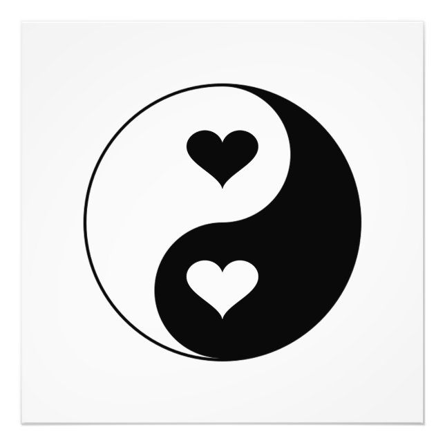 Yin Yang Hearts Fototryck (Framsidan)