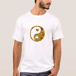 Yin & Yang / Hearts guld T Shirt