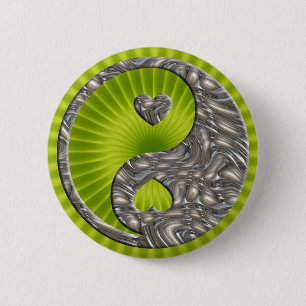 Yin & Yang / Hearts SILVER Knapp