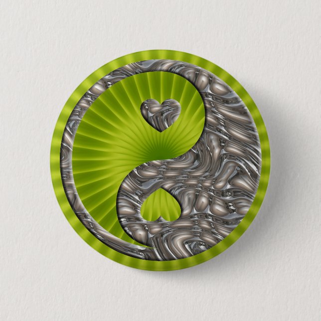 Yin & Yang / Hearts SILVER Knapp (Framsida)