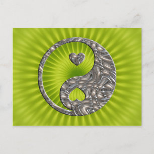 Yin & Yang / Hearts SILVER Vykort