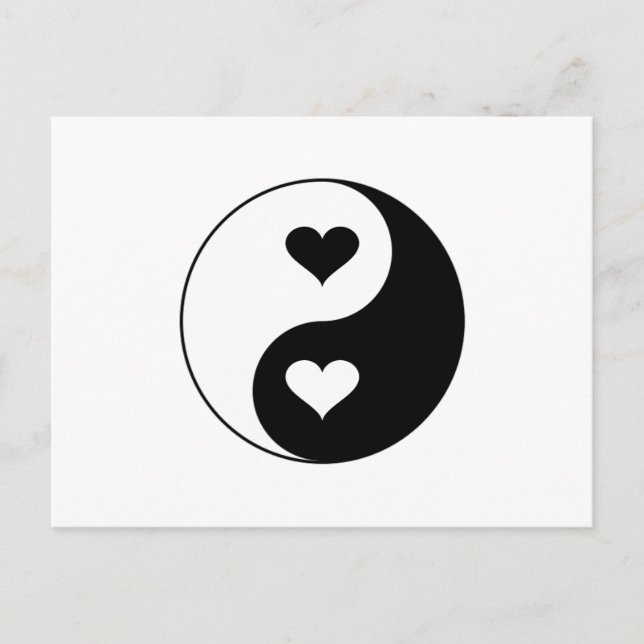 Yin Yang Hearts Vykort (Framsida)