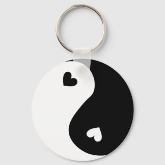 Yin yang-hjärtedesign nyckelring