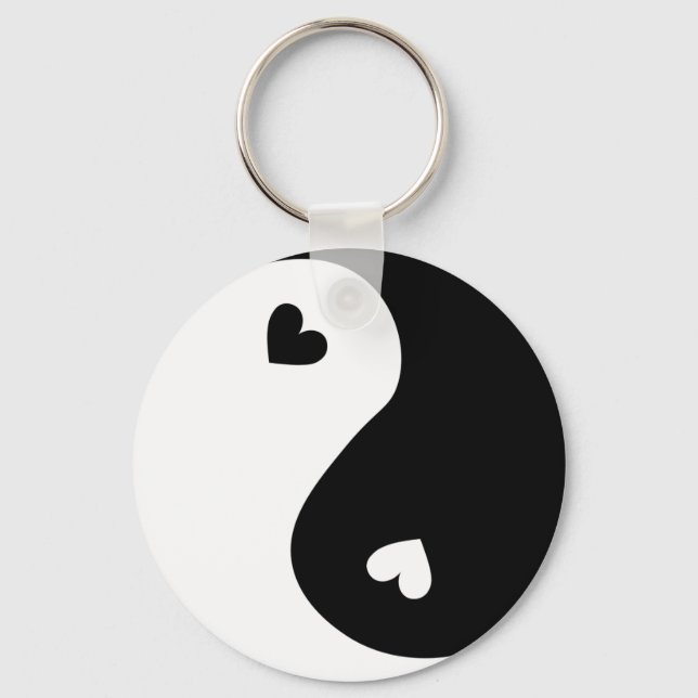 Yin yang-hjärtedesign nyckelring (Framsida)