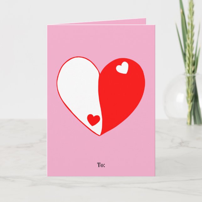 Yin Yang Hjärtkärlek Design – Balans & Harmoni Helgkort (Framsida)