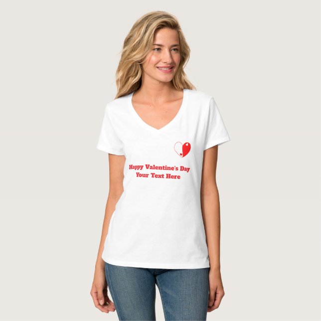 Yin Yang Hjärtkärlek Design – Balans & Harmoni T Shirt (Hel framsida)