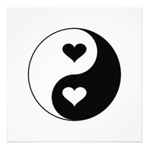 Yin Yang hjärtor Fototryck