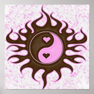 Yin Yang hjärtor Poster
