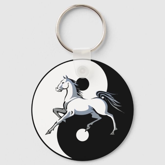 Yin Yang Horse Nyckelring (Framsida)
