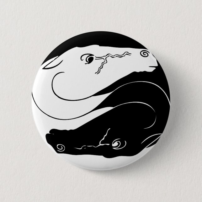 Yin Yang Horse Pin Knapp (Framsida)