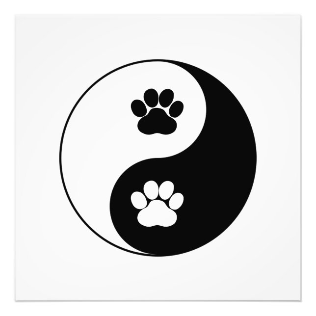 Yin Yang Hund Tass Fototryck (Framsidan)