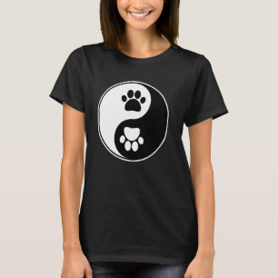 Yin Yang Hund Tass Pets Buddhist Zhen Andlig T Shirt