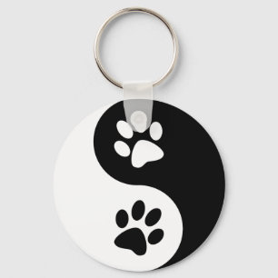 Yin Yang hundtassar Nyckelring
