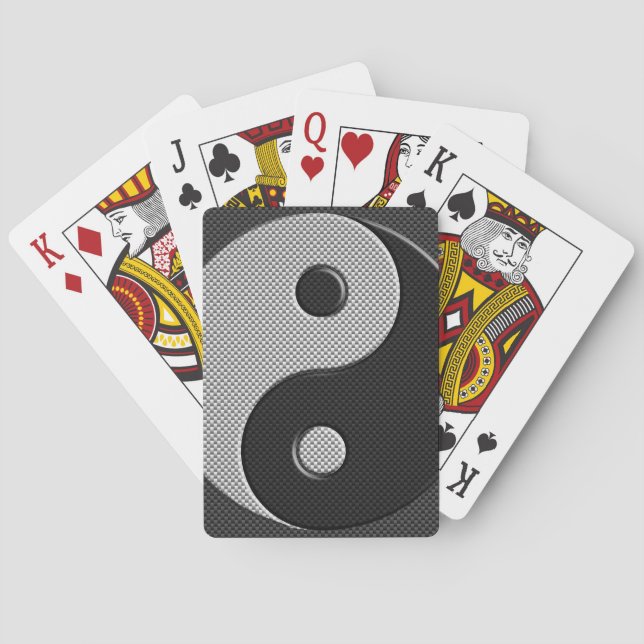 Yin Yang i stil för kolfibertryck Spel Kort (Baksidan)