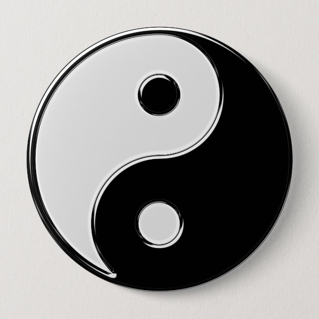 Yin Yang in Black and White Knapp (Framsida)