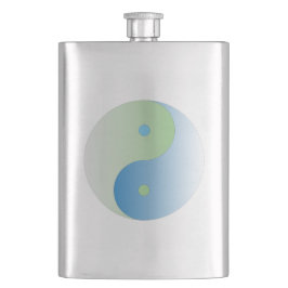 Yin Yang in Blue and Grönt Ocean Färg Fickplunta