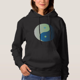 Yin Yang in Blue and Grönt Ocean Färg T Shirt