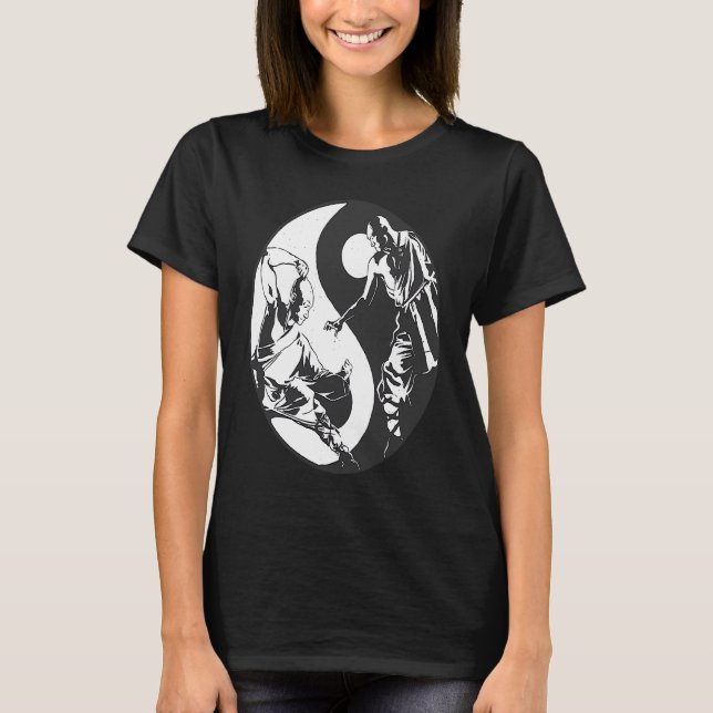 Yin Yang Inspirational Buddhist Spar Taekwondo T Shirt (Framsida)