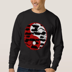 Yin Yang Japansk Zen Buddhist Trädgårdsskötsel Bon Lång Ärmad Tröja