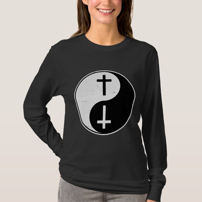 Yin Yang Jesus Christian Kor Buddhist Zhen T Shirt (Framsida)