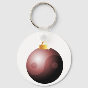 Yin Yang jul Boll i Red Nyckelring