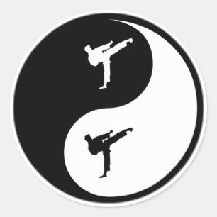 Yin Yang Karate Runt Klistermärke
