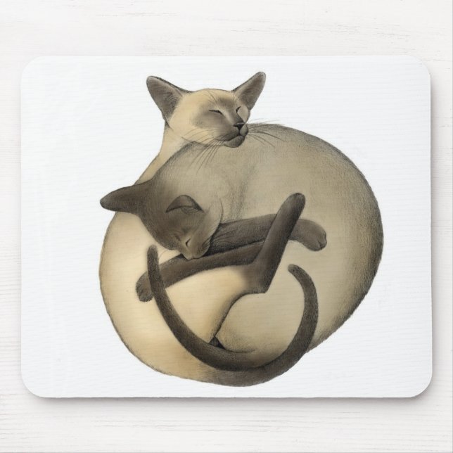 Yin Yang kärlekkatter Mousepad Musmatta (Framsidan)