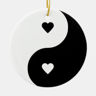 Yin Yang kärlekprydnad Julgransprydnad Keramik