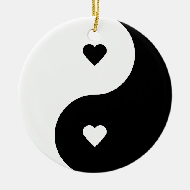 Yin Yang kärlekprydnad Julgransprydnad Keramik (Framsidan)