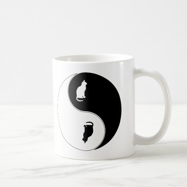 Yin Yang katt Kaffemugg (Höger)