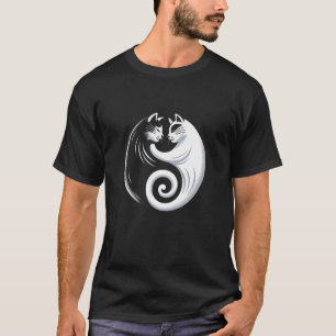 Yin Yang Katt Rollig Jag älskar mina katter Husdju T Shirt