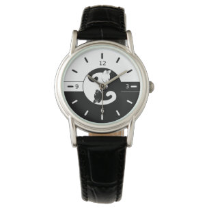 Yin yang katter armbandsur