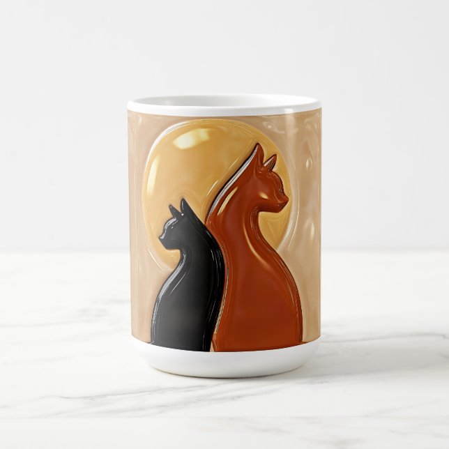 Yin Yang Katter Keramik Kaffemugg (Center)