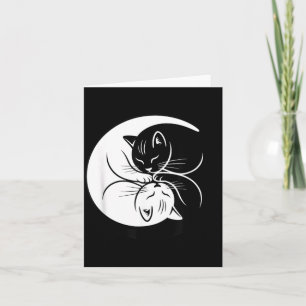 Yin Yang Katter Svart Och Vit Söt Kattälskare Zen Kort