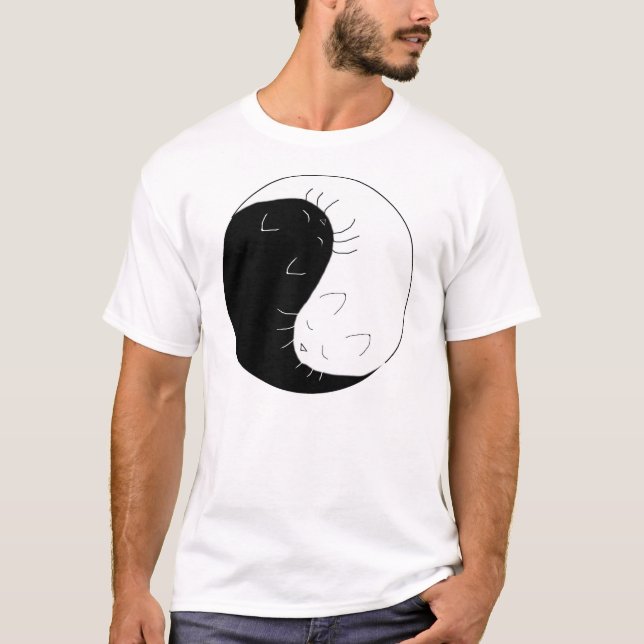 Yin Yang katter T-shirt (Framsida)