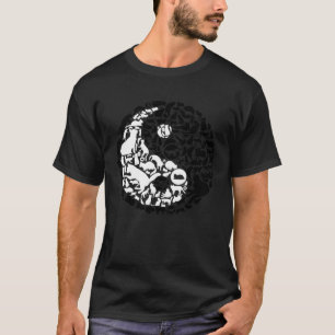Yin Yang Katter Yin Yang Symbol Svart och Vit Ka T Shirt