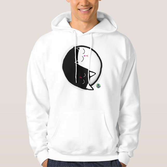 Yin & Yang Kattungar Hoodie (Framsida)