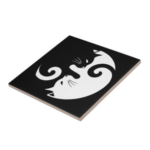 Yin Yang kattungar Kakelplatta