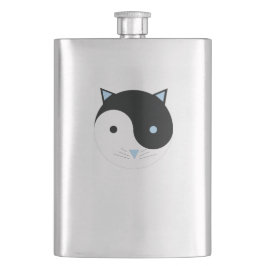 Yin Yang Kattunge i blue Cute Meditation Yoga Desi Fickplunta