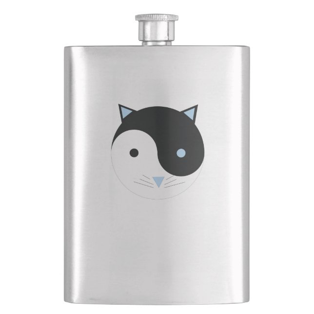 Yin Yang Kattunge i blue Cute Meditation Yoga Desi Fickplunta (Framsidan)