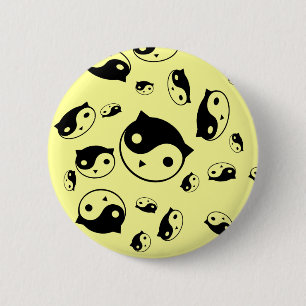 Yin Yang kattunge knäppas Knapp