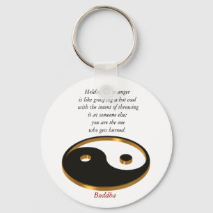 Yin Yang keychain med det Buddha citationstecknet Nyckelring