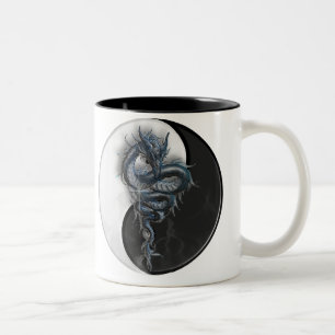 Yin Yang kinesisk drakemugg Två-Tonad Mugg